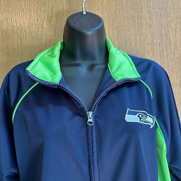 NFL  Seattle Seahawks Zip Up Jacket Blue and Green| Women Size Large - Picture 2 of 16